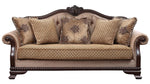 Chateau De Ville Tan & Brown Fabric Sofa (Oversized)