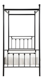 Chelone Black Metal Twin Canopy Bed