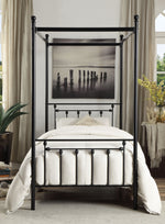 Chelone Black Metal Twin Canopy Bed