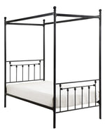 Chelone Black Metal Twin Canopy Bed