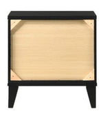 Chelsie Black Wood 2-Drawer Nightstand