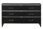 Chelsie Black Wood 6-Drawer Dresser