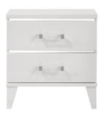 Chelsie White Wood 2-Drawer Nightstand