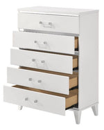 Chelsie White Wood 5-Drawer Chest