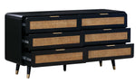 Christine Black Wood 6-Drawer Dresser