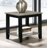 Ciana Gray/Black Wood End Table with Shelf