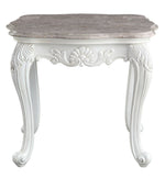 Ciddrenar White Marble/Resin End Table