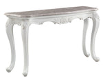 Ciddrenar White Marble/Resin Sofa Table