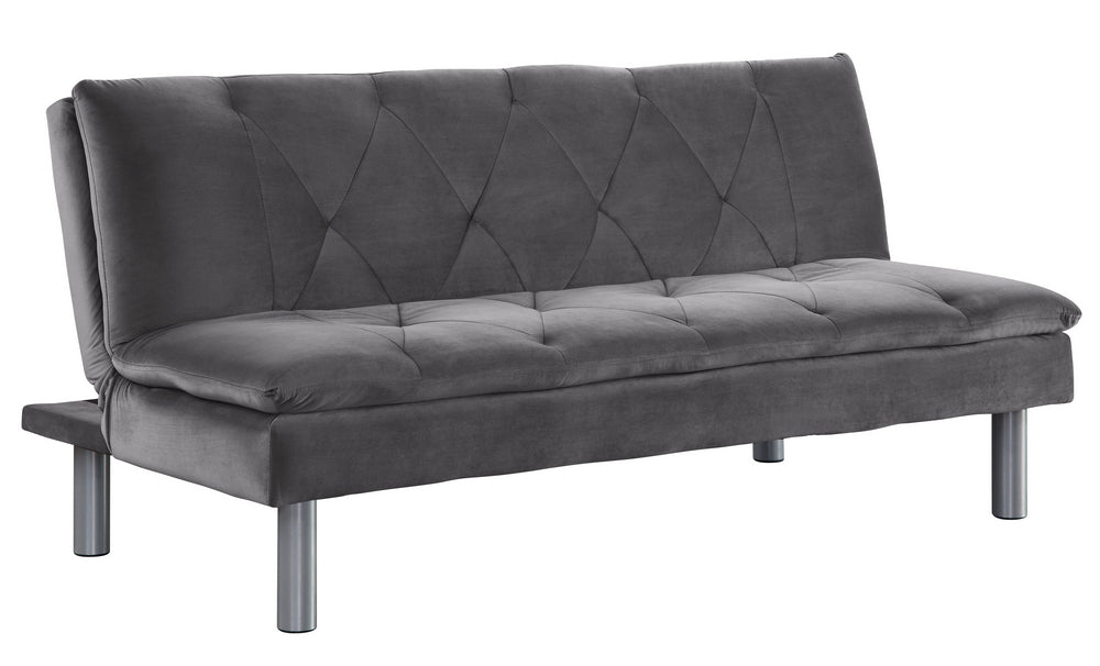 Cilliers Gray Velvet Tufted Adjustable Sofa Bed