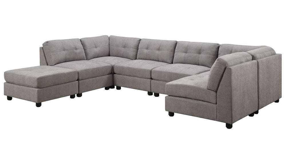 Claude 7-Pc Dove Chenille Modular Sectional Sofa