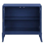 Clem Blue Wood Console Table with Magnetic Door Catches