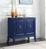 Clem Blue Wood Console Table with Magnetic Door Catches