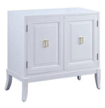 Clem White Wood Console Table with Magnetic Door Catches