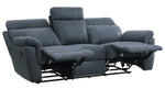 Clifton Blue Polished Microfiber Manual Recliner Sofa