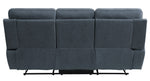 Clifton Blue Polished Microfiber Manual Recliner Sofa