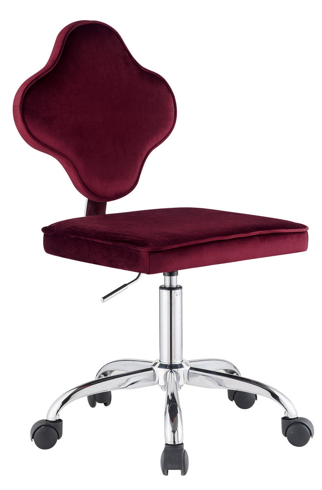 Clover Red Velvet/Metal Office Chair