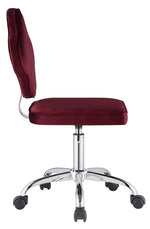 Clover Red Velvet/Metal Office Chair