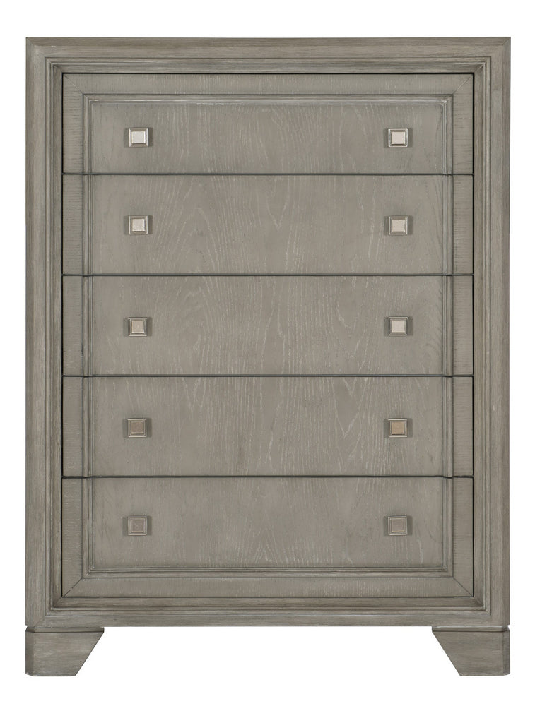 Colchester Driftwood Gray Wood 5-Drawer Chest