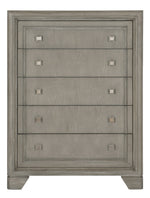 Colchester Driftwood Gray Wood 5-Drawer Chest