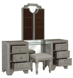 Colchester Driftwood Gray Wood Vanity Dresser w/ Mirror