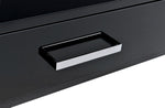 Coleen Black High Gloss Wood/Chrome Metal Writing Desk with USB