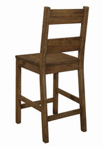Coleman 2 Rustic Golden Brown Wood Counter Height Chairs