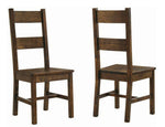 Coleman 2 Rustic Golden Brown Wood Side Chairs