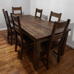 Coleman 7-Pc Rustic Golden Brown Wood Dining Table Set