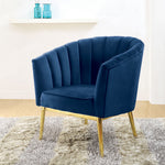 Colla Modern Blue Velvet Accent Chair