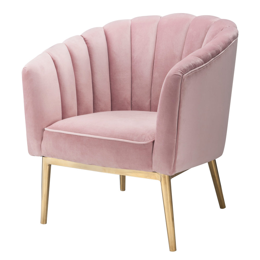 Colla Modern Pink Velvet Accent Chair