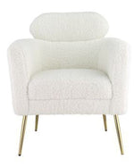 Connock White Faux Sherpa Accent Chair