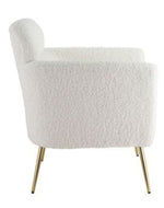 Connock White Faux Sherpa Accent Chair