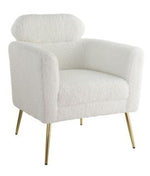 Connock White Faux Sherpa Accent Chair