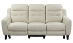 Conrad Cream Leather Power Recliner Sofa