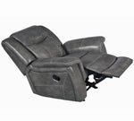 Conrad Grey Breathable Leatherette Manual Glider Recliner