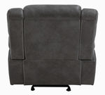 Conrad Grey Breathable Leatherette Manual Glider Recliner