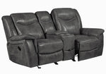 Conrad Grey Breathable Leatherette Manual Recliner Loveseat