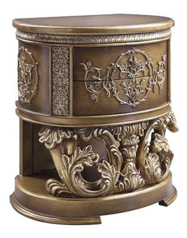 Constantine Brown & Gold Wood Nightstand