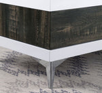 Corinne White/Distressed Dark Oak Coffee Table