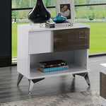 Corinne White/Distressed Dark Oak End Table