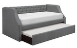 Corrina Gray Fabric Twin Daybed with Trundle