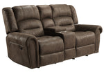 Creighton Brown Microfiber Manual Recliner Loveseat