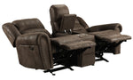 Creighton Brown Microfiber Manual Recliner Loveseat