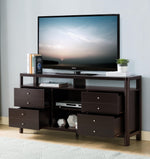 Cristiana Red Cocoa Wood 8-Drawer TV Stand