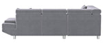 Cruz 2-Pc Gray Velvet LAF Sectional with Pull-Out Bed