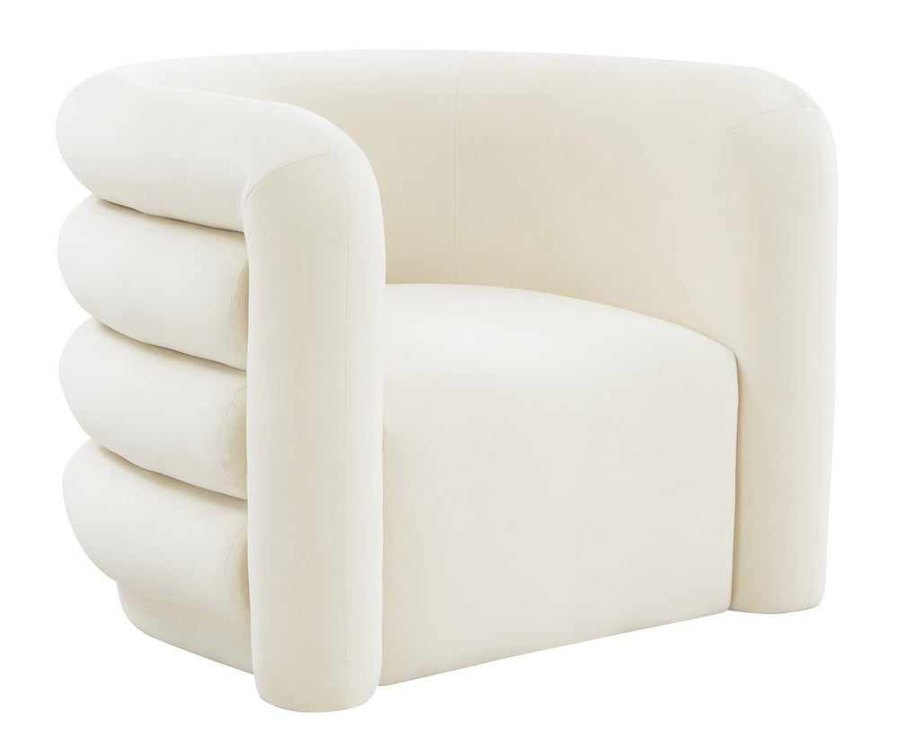 Curves Glam Cream Velvet Lounge Chair