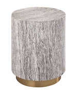 Dahlia Distressed White/Gold Side Table