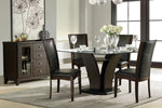 Daisy Glass/Espresso Wood Square Dining Table