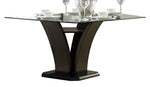 Daisy Glass/Espresso Wood Square Dining Table