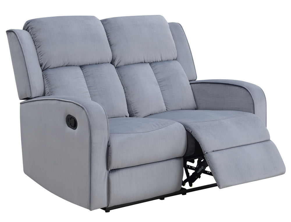 Dale 3-Pc Grey Soft Fabric Manual Recliner Sofa Set